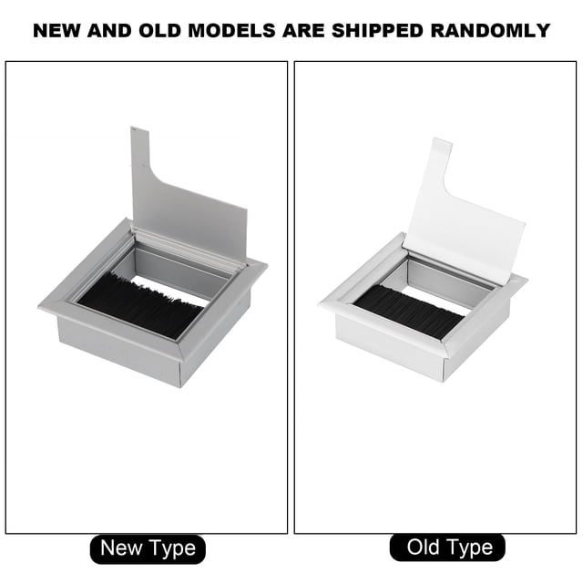 Prise de Câble de Bureau en Aluminium, Couvercle Rabattable, Insert de Passage de Câble Durable pour Fils pour Bureau et Ordinateur