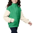thumbnail image 6 of Girls Half Zip Sweatshirt Quarter Zip Pullover Sweatshirts Fall Clothes for Teen Girls Off The Shoulder Sweater, 6 of 6