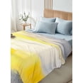 thumbnail image 4 of Yellow Gray Twim Size Flat Sheet, Wrinkleproof & Fadeproof Cooling Flat Bed Sheet Only, White Modern Oil Painted Abstract Breathable Soft Bedding Top Sheets 66 x 96 Inches, 4 of 8