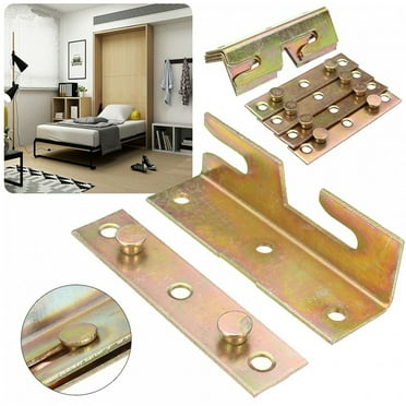 4 Sets Heavy Duty Bed Rail Bracket Fixing Connectors for Bed Furniture