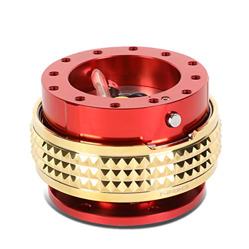 NRG Innovations SRK-210RD/CG Quick Release Kit (Red Body/Chrome Gold Pyramid Ring)