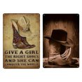 thumbnail image 1 of Botas Metal Retro Letrero Pintura Hierro Rectangular 20x30cm 2 Uds., 1 of 9