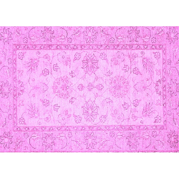Ahgly Company Indoor Rectangle Oriental Purple Traditional Area Rugs, 6' x 9'