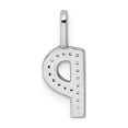 thumbnail image 3 of 14K White Gold Initial -P- Pendant Charm with Accent Diamonds (NO CHAIN) for Women, 3 of 6