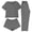 Dark Gray, variant on Dianli Sleepwear Loungewear 3-Piece Women's Home Pajama Set Short Sleeve Top Shorts Casual Pants Soft Cotton Blend Lounge Set for Women Nightwear Cozy PJs