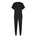 thumbnail image 3 of Hanen Scrubs for Women Set Modern V Neck Scrub Top & Cargo Pants Nursing Scrubs with 6 Pockets, 3 of 4