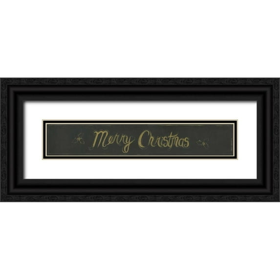 Shamp, Cindy 18x6 Black Ornate Wood Framed with Double Matting Museum Art Print Titled - Merry Christmas