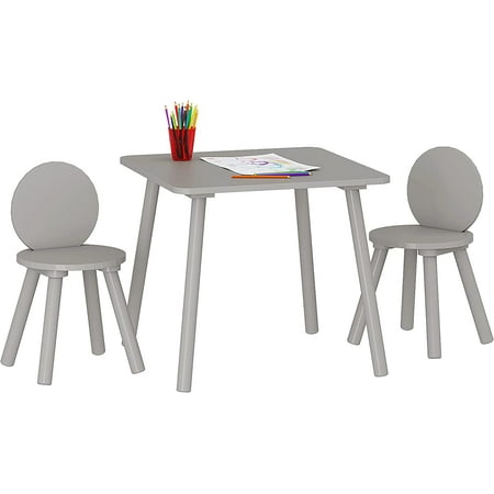 UTEX 2-in-1 Kids Table with 2 Chairs Set  Gray