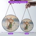 thumbnail image 5 of Hello Winter Vintage Chinese Crested Enjoys Snowy Day with Snowman Stained Glass Suncatcher Dog Lover Window Hanging Sign Decor - 12019, 5 of 5