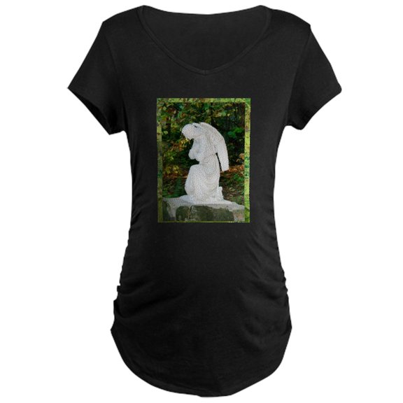 CafePress - Angel! Tranquil Prayer, Photo Maternity Dark T Shi - Maternity Dark T-Shirt