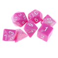 thumbnail image 4 of Kit de 7 piezas de dados poliédricos acrílicos para juegos de mazmorras//juegos de casino (D4, D6, Rosa blanca, 4 of 5