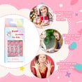 thumbnail image 5 of RAGUPEL 24Pcs Press on Nails for Kids,Soft Pink with Glitter Kids Nails,Adhesive Backing Does Not Damage Nails Press on Nails,Style4, 5 of 6