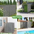 thumbnail image 3 of Wood Outdoor Air Conditioner Fence Screen, 3-Panel Outside Wood Privacy Fence, 32" W x 38" H,Grey, 3 of 8