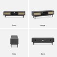 thumbnail image 4 of Mopio Haylee Modern Farmhouse Rattan 59" TV Stand Black up to 60 inch TV, 4 of 8