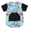 

New Home Gift Ideas Infants And Young Children Strip Short Sleeved Cartoon Print Bull Head Letter Pocket Romper Jumpsuit Jumpsuit Clothes Sky Blue 3 to 6 Month Baby Boy Clothes Music Groups