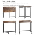 thumbnail image 6 of 27.5" Portable Folding Laptop Desk with Wheels – Rustic Brown and Black Modern Computer and Writing Desk, 6 of 6