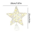thumbnail image 3 of Cinvoph Christmas Star Tree Topper, Plug in Golden Glittered Star Tree Topper, Iron Hollow Built-in String Lights for Xmas Winter Holiday Tree Decor 10", 3 of 6