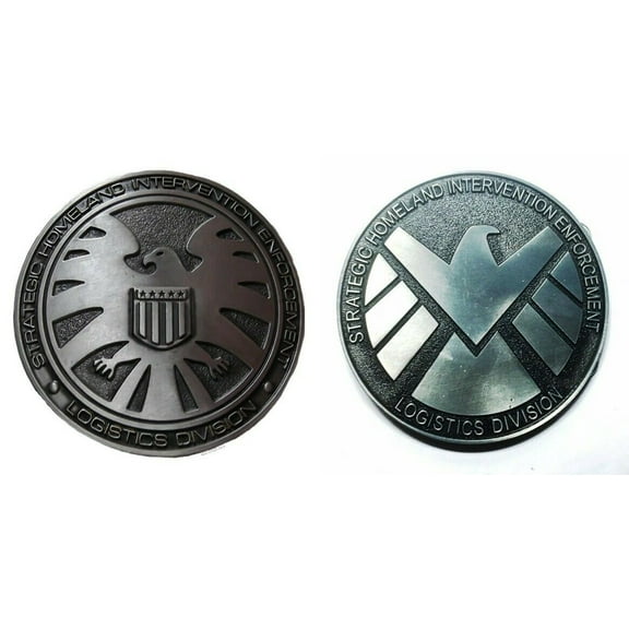 Agents of Shield Logos Enamel Metal Belt Buckle Set of 2