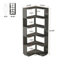 thumbnail image 5 of Tribesigns 6-Tier Corner Bookshelf, 65 in. Wood Bookcase with Anti-drop Panel, Corner Storage Organizer Display Shelf for Home Office, 5 of 9