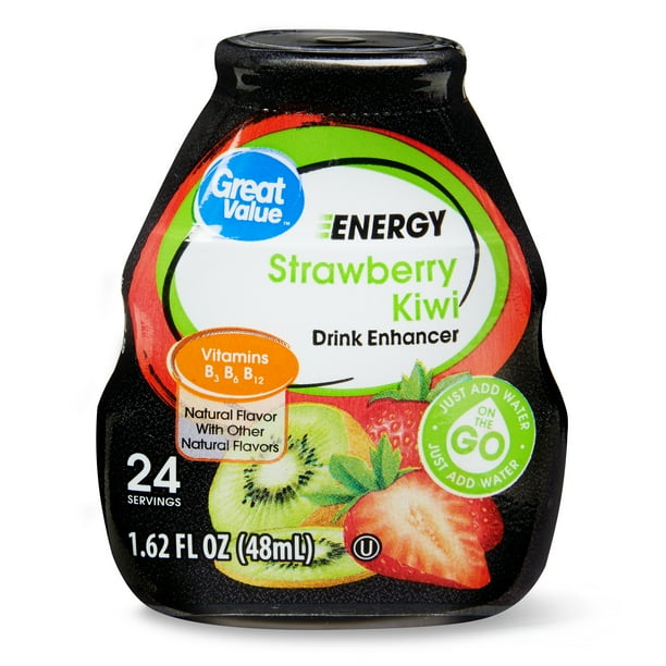 Great Value Energy Liquid Drink Enhancer, Strawberry Kiwi, 1.62 fl oz