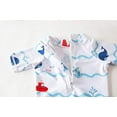 thumbnail image 7 of Styles I Love Little Boys Rocket Rainbow One-Piece Rash Guard Swimsuit with Sun Hat 2pcs Set Navy Bathing Suit Beach Swimwear (5T), 7 of 7