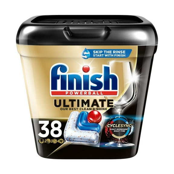 2X - Finish Ultimate Dishwasher Detergent Tabs with CycleSync Technology - 38ct