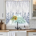 thumbnail image 6 of Spring Blue Eucalyptus Swag Valances for Windows, Kitchen Curtains 36 Inch Length 2 Panels Set, Botanical Green Leaf Country Short Curtains for Small Windows Rod Pocket Cafe Curtains Drapes 28"x36", 6 of 8