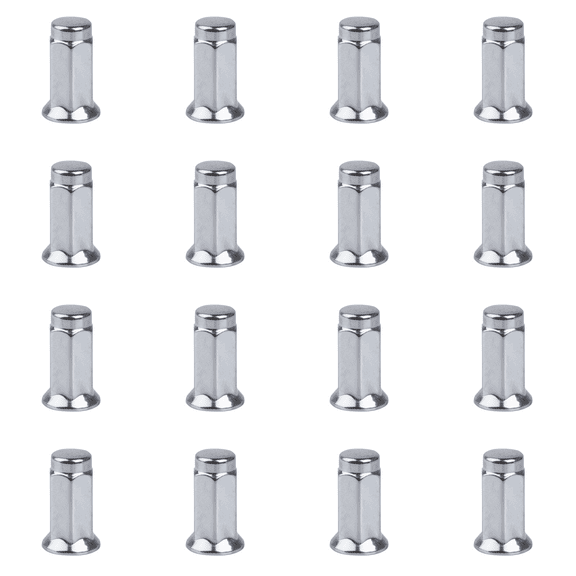 (16 Pack) Tusk Flat Base Lug Nut 10mm x 1.25mm Thread Pitch w/14mm Head Chrome For Suzuki LT-R 450 QUADRACER 2006-2009