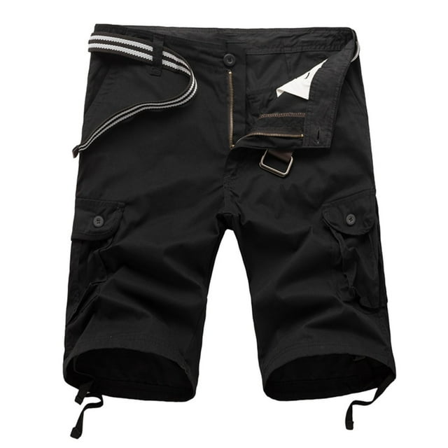 Shorts Cargo pour Hommes Shorts d'Entraînement Randonnée Shorts Cargo Extensibles Golf Extérieur Pêche Shorts Ajustés Longs en Sergé de Coton avec Poche Multicolore