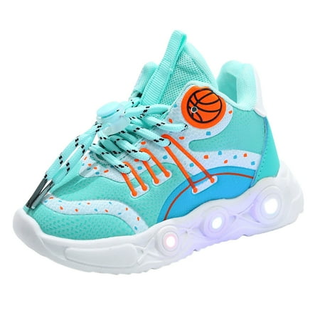adviicd Girls Shoes Baby Toddlers Little Kids Girl s Breathable Fashion Sneakers Walking Running Shoes (Green 4-4.5 Years)