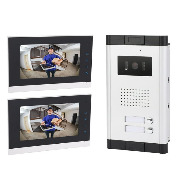 De Videoportero Con Cable, Kit De Timbre De Videoportero Con Desbloqueo Remoto Con Pantalla Táctil De 7 Pulgadas Para El Hogar Y El Apartamento