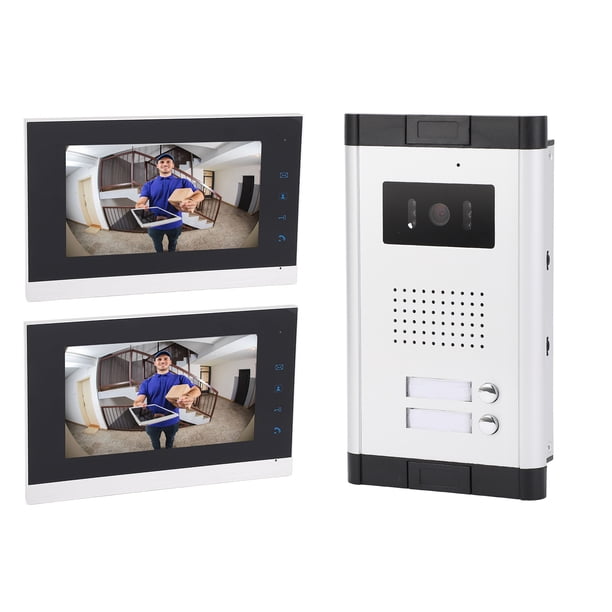 De Videoportero Con Cable, Kit De Timbre De Videoportero Con Desbloqueo Remoto Con Pantalla Táctil De 7 Pulgadas Para El Hogar Y El Apartamento