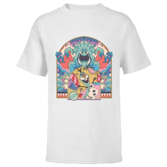 Disney Frozen Olaf and Marshmallow Summer Fun - Short Sleeve T-Shirt for Kids - Customized-White