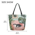 thumbnail image 5 of FORMRS Womens Canvas Tote Bag with Zipper Inner Pocket Shoulder Handbag, Pink Sleeping Cat, 5 of 7