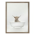 thumbnail image 2 of Kate and Laurel Blake Highland Cow Solo Bathtub Framed Printed Glass Wall Art by Amy Peterson Art Studio, 18 x 24 Gold, Decorative Modern Animal Art Print for Wall, 2 of 6