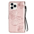 thumbnail image 4 of Nalacover For iPhone 13 Pro Max Case,Luxury 360 Protection Embossed Butterfly PU Leather and Soft TPU Flip Kickstand Magnetic Card Wallet Shockproof Protective Cover with Wrist Strap.Rosegold, 4 of 8