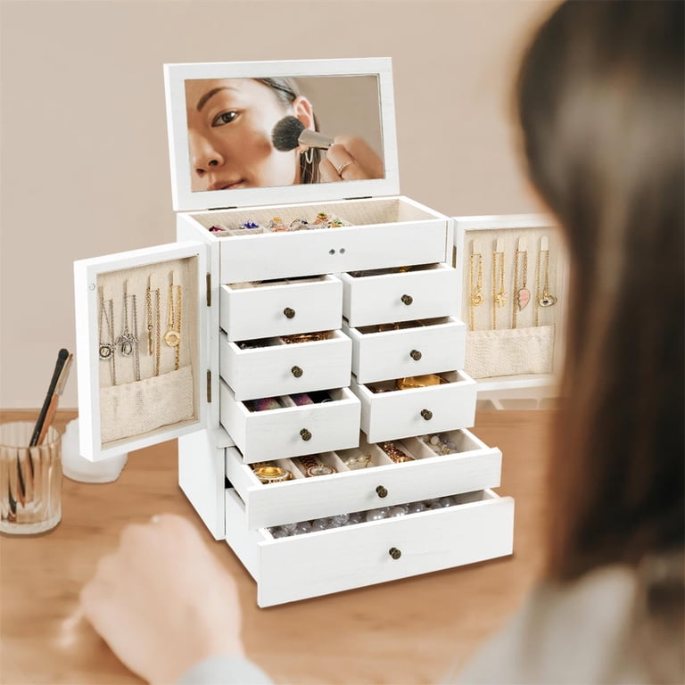 Sfugno 6-Layer Large Jewelry Organizer Box with Mirror photo 7