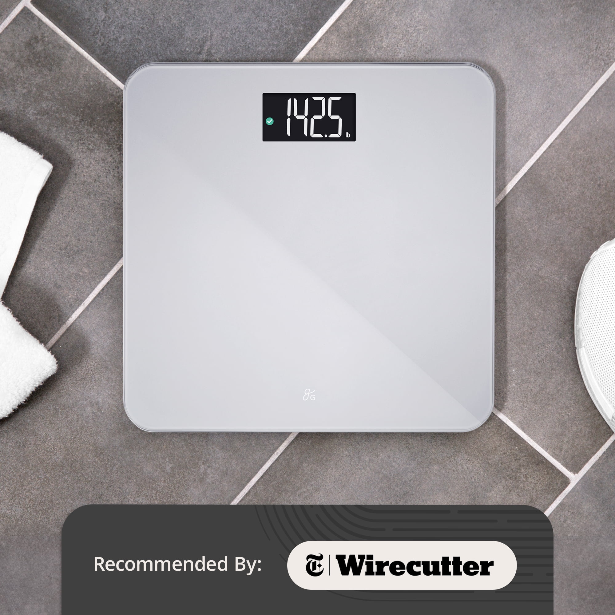 Greater Goods AccuCheck Digital Bathroom Scale, Weight Scale with 400 Lb Capacity, Ash Grey