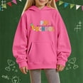 thumbnail image 2 of Mercatoo 𝗕ack to School Hoodie for Girls Boys Preschool Student Long Sleeved Hooded Sweatshirt Preppy Classic Tees Tops, 2 of 4