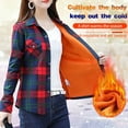 thumbnail image 2 of Womens Sherpa Fleece Lined Flannel Shirt Jacket Warm Button Up Winter Casual Fashion Plaid Shirt Jackets Coat, 2 of 5