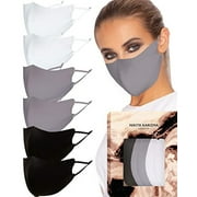 KARIZMA Face Wardrobe Cloth Face Mask. 6 Soft Masks Washable Fabric with Adjustable Ear Loops. Monochrome Pack. Face Mask Reusable and Stretchy. Fabric Face Masks 6 Pieces