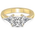thumbnail image 3 of 2 Ct IGI Certified Princess Shape Lab Grown Diamond Engagement Ring | 14K Yellow Gold |Caroline Three Stone Side Trillion Diamond Ring | FG-VS1-VS2 Quality Friendly Diamonds, 3 of 5