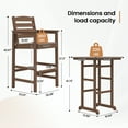 thumbnail image 6 of LOYALICE 3PC Wider-Size Outdoor Bar Stools, Oversize Tall Adirondack Chiar, Plastic Balcony Chair Set, Patio Furniture Set, Brown, 6 of 9
