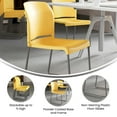 thumbnail image 4 of Flash Furniture HERCULES Series 5 Pack 880 lb. Capacity Yellow Full Back Contoured Stack Chair with Gray Powder Coated Sled Base, 4 of 16