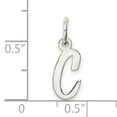 thumbnail image 6 of 925 Sterling Silver Solid Polished Small Script Intial C Charm 16x8mm Wide Pendant Necklace for Women, 6 of 8