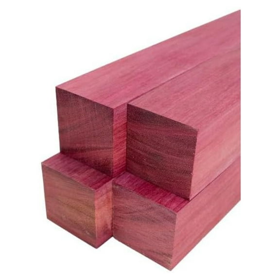 Purpleheart Lumber Square Turning Blanks - 2" x 2" (4 Pieces) (2" x 2" x 12")