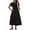 Black, variant on Summer Dresses for Women Women's Fashion Sexy Solid Short Sleeve V-Neck Pleated Dresses Long Dress Midi Maxi Dresses Elastic Waist Boho Beach Dress Pockets Beach Dresses for Women