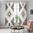 thumbnail image 5 of Sage Green Aztec Kitchen Curtains 84 Inch Length, Southwest Boho Ethnic Chic Motifs Grommet Top Bedroom Living Room Curtains, Light Filtering Cafe Curtain Drapes 2 Panels Set 84''x84'', 5 of 9
