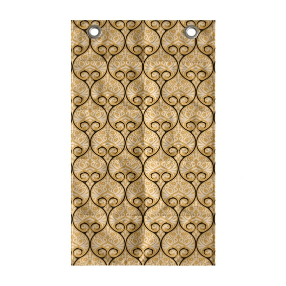Fine Art Hanging Pocket Organizer, Ornamental Curves and Details Recalling Feelings, Printed Polyester Storage Bag with Pockets, 21" x 31", Pale Orange Champagne