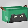 thumbnail image 2 of Waterproof Foldable Storage Basket Medium, Metal Frame & Hollow Board Support, for Clothes and Toy Organization Adorable Cartoon Black Cat, 2 of 8